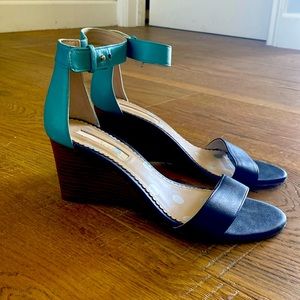 Boden two-tone summer wedge sandal